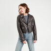 Veste biker simili cuir noir femme