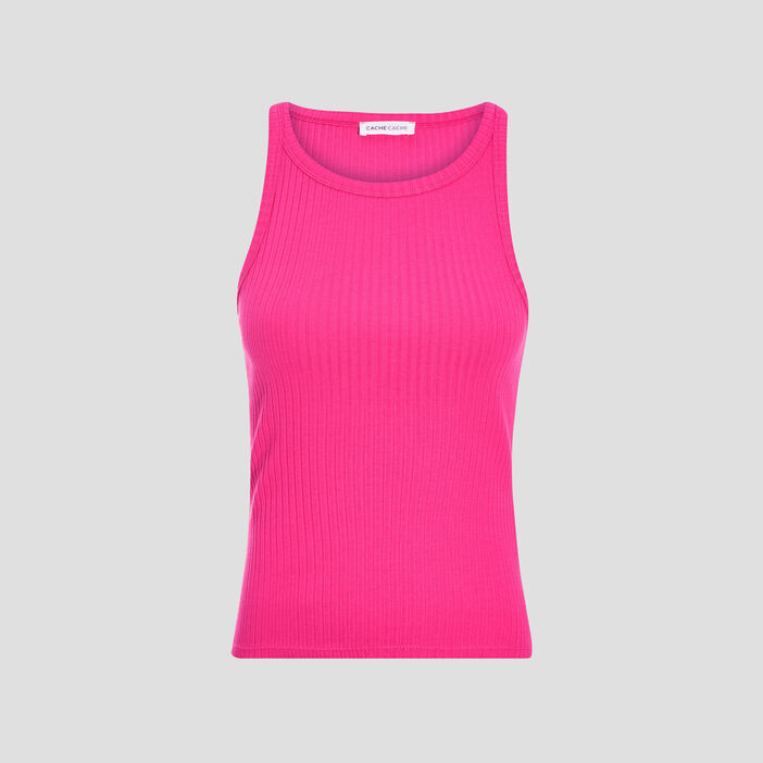 Débardeur bretelles larges rose fushia femme