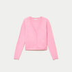 Gilet col v manches longues rose femme