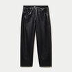 Pantalon barrel taille haute similicuir noir femme