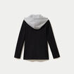 Veste cintr&eacute;e col tailleur &agrave; capuche noir femme