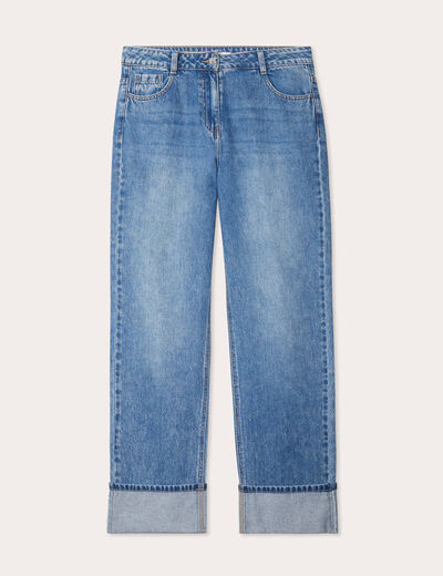Jeans droit denim double stone femme