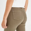 Jeans slim 5 poches vert kaki femme