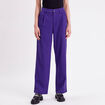 Pantalon droit large violet femme