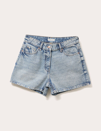 Short large en jean denim dirty femme