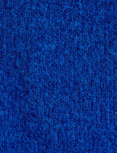 Pull col montant bleu electrique femme