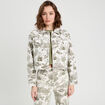 Veste courte boutonnée en jean blanc femme