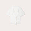 Blouse dentelle et volants blanc femme