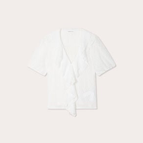 blouse dentelle et volants blanc femme Blouse dentelle et volants blanc femme