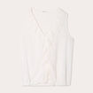 Blouse volants sans manches ecru femme