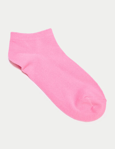 Lot 5 paires chaussettes basses rose fushia femme