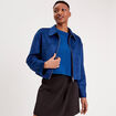 Veste zippée oversize bleu electrique femme