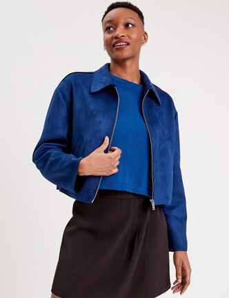Veste zippée oversize bleu electrique femme