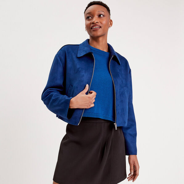 veste zippee oversize bleu electrique femme Veste zippée oversize bleu electrique femme