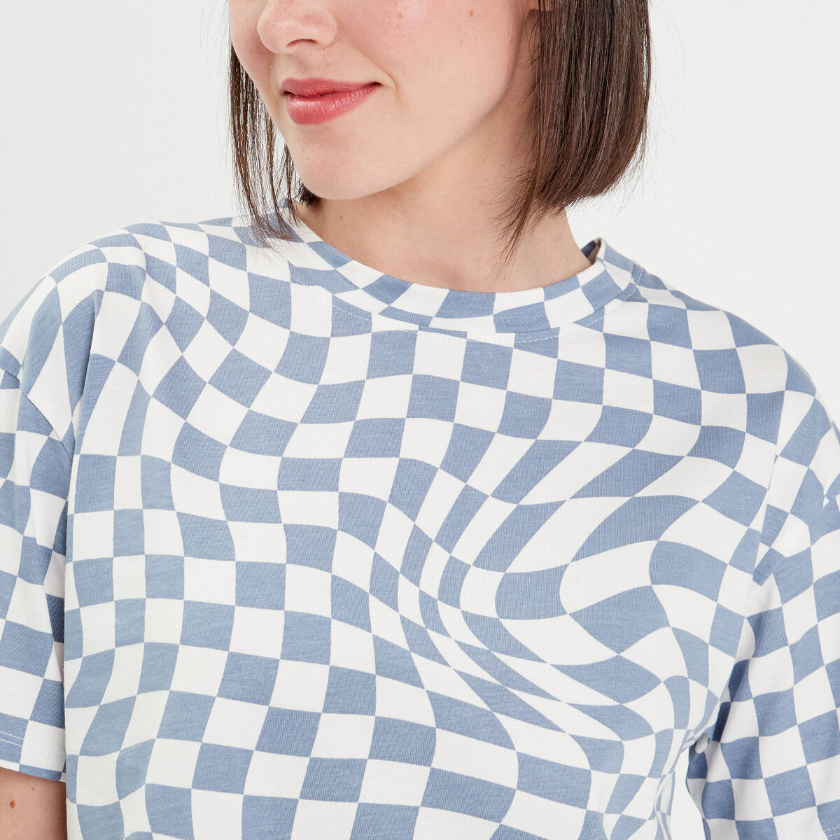 T-shirt manches courtes bleu lavande femme