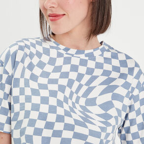 T-shirt manches courtes bleu lavande femme