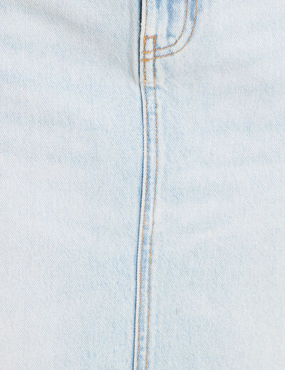 Jupe longue évasée en jean denim bleach femme
