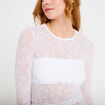 T-shirt ajust&eacute; manches longues blanc femme