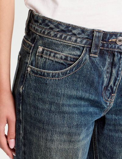Jeans droit taille basse denim dirty femme