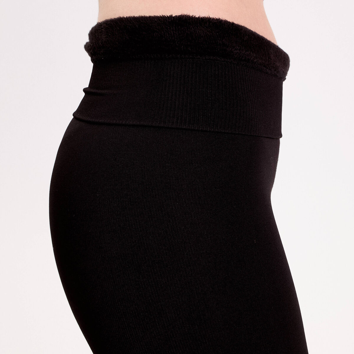 Legging chaud taille haute noir femme