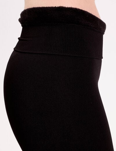 Legging chaud taille haute noir femme