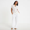 Blouse avec broderie blanc femme