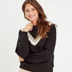 Sweat avec franges noir femme