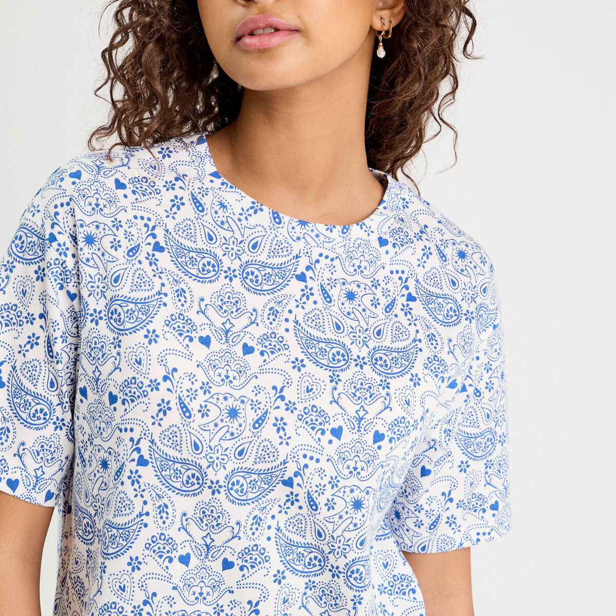 T-shirt manches courtes blanc femme