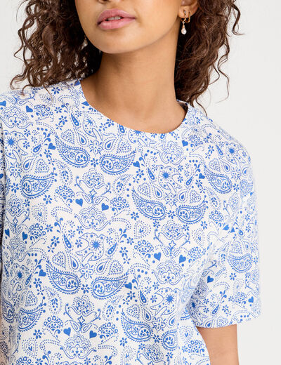 T-shirt manches courtes blanc femme