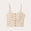 Bustier boutonné en jean sable femme