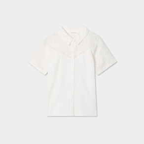 Chemise broderie anglaise ecru femme