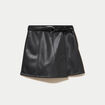 Jupe-short courte en similicuir noir femme