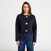 Veste effet polaire bleu marine femme