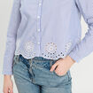 Chemise avec broderie blanc femme