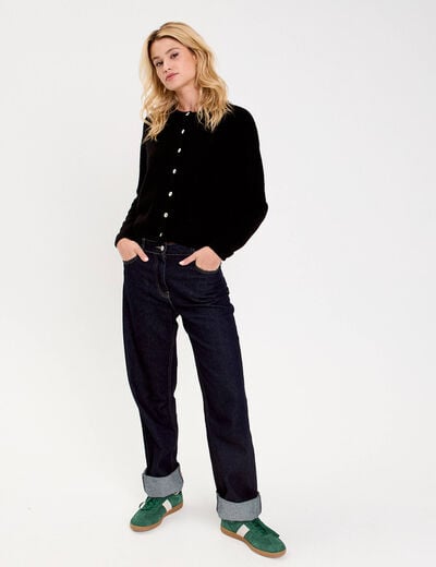 Gilet manches longues noir femme
