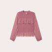 Blouse volants vieux rose femme
