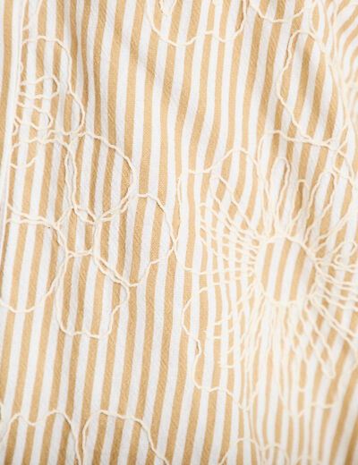 Blouse boyfriend manches 3/4 beige moyen femme