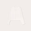 Blouse col claudine et noeuds ecru femme