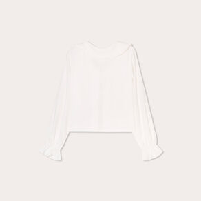 blouse col claudine et noeuds ecru femme Blouse col claudine et noeuds ecru femme