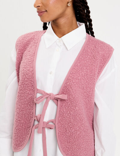 Gilet sans manches polaire vieux rose femme