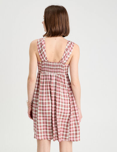 Robe trapèze sans manches rose femme
