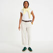 Pantalon chino 7/8&egrave;me taille &eacute;lastiqu&eacute;e blanc femme