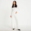 Pantalon bootcut taille standard ecru femme