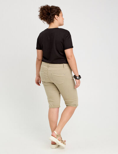 Pantacourt vert kaki femme