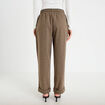 Jogging jegging en maille taupe femme