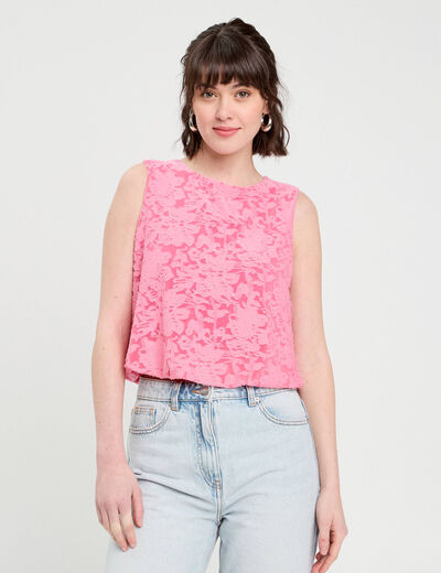 Top sans manches rose femme