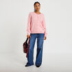 Gilet ample manches longues rose clair femme