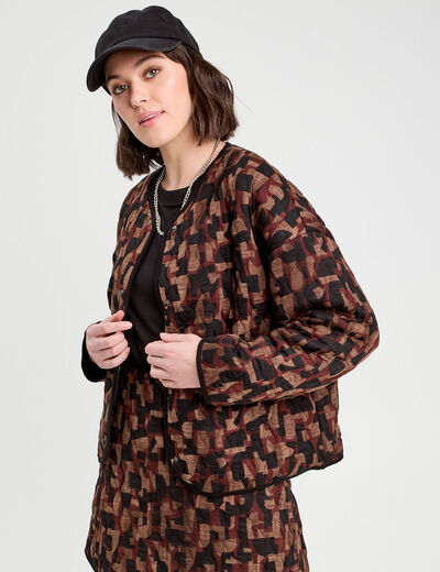 Veste matelassée marron cognac femme