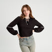 Blouse manches longues noir femme