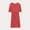 Robe évasée taille élastiquée vieux rose femme